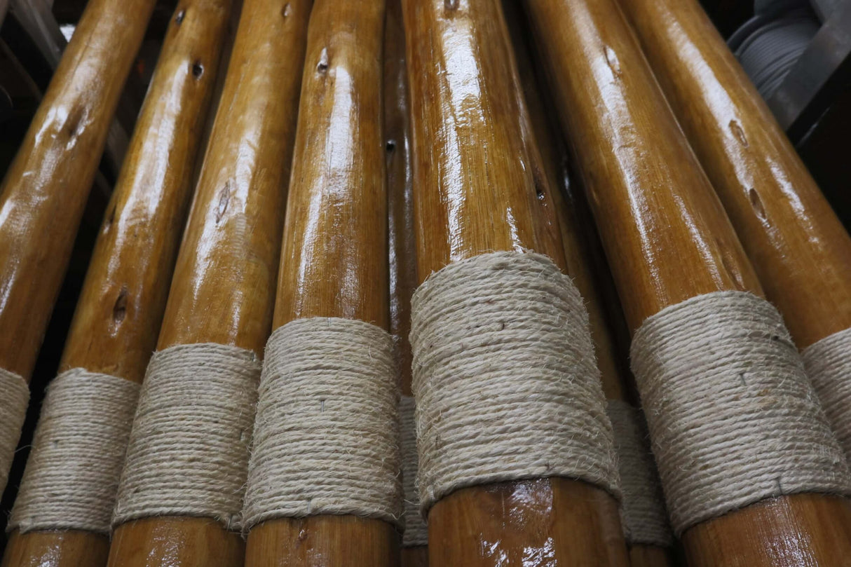 Stretchtent-toebehoren-materiaal-eucalyptus-houten-paal-gelakt-2.50-3.00-3.50-2