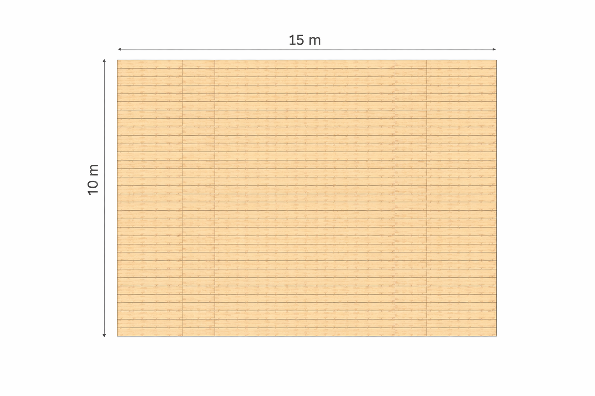 Vlondervloer 10 x 15m