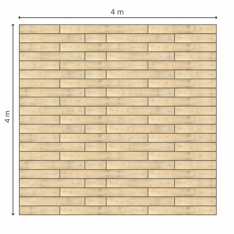 Vlondervloer 4 bij 4 meter