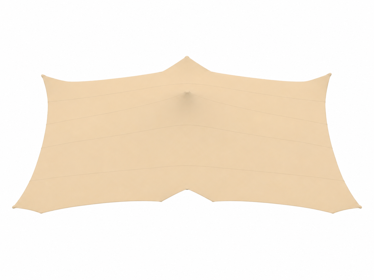 Gebrauchte Stretchzelt-Plane beige 7,5 x 10,5 Meter