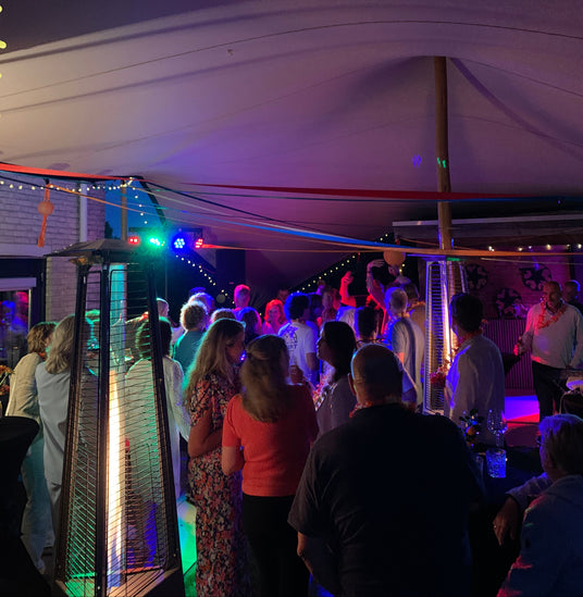 Heaters in een stretchtent 