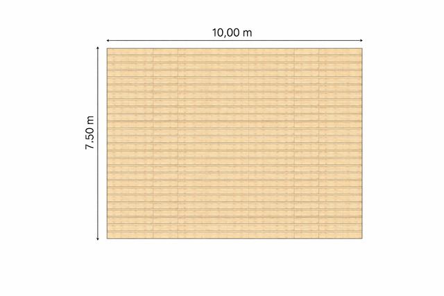 Vlondervloer 10 x 7,50 m 